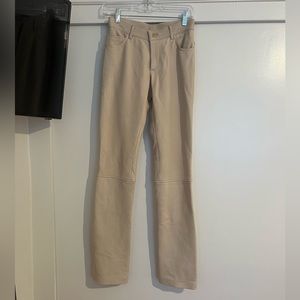 Ralph Lauren collection purple label cream tan leather straight pants